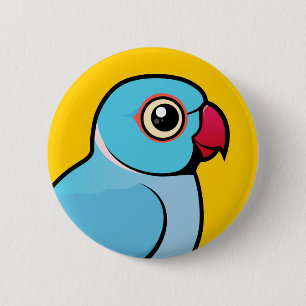 Blue Indian Ringneck Pinback Button