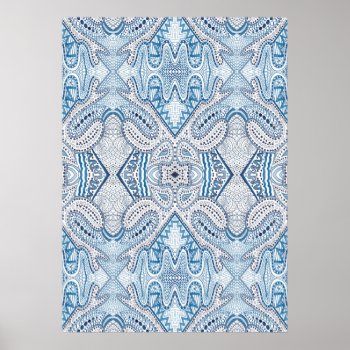 Blue Indigo Abstract Poster by susangainen at Zazzle