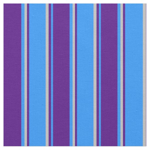 Blue, Indigo & Grey Colored Striped Pattern Fabric