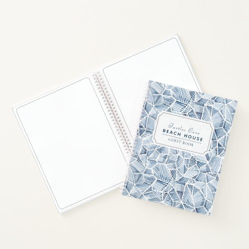 Blue Indigo Pattern Vacation Rental Guest Book