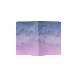 Blue Indigo Violet Cloudy Sky Rice Paper Look Passport Holder