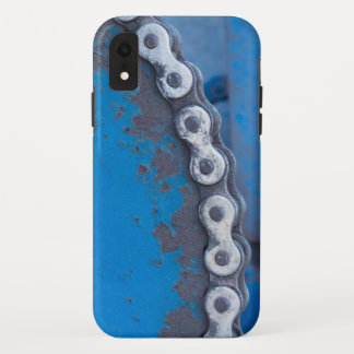 Blue Industrial Farm Gear with Rust Patina iPhone XR Case