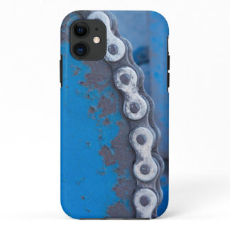 Blue Industrial Farm Gear with Rust Patina iPhone 11 Case