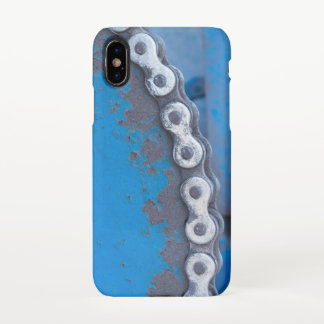Blue Industrial Farm Gear with Rust Patina iPhone X Case