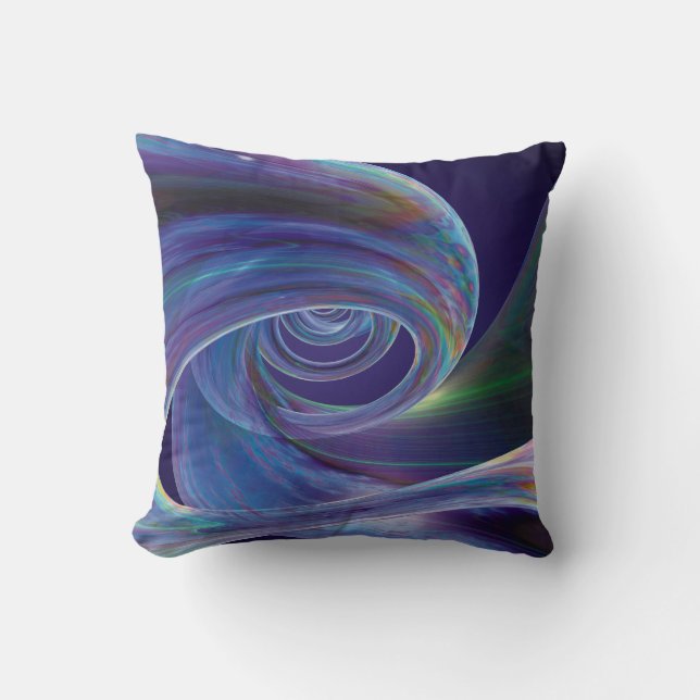 Blue Infinity Coil Throw Pillow (Front)