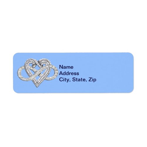 Blue Infinity Heart Address Labels