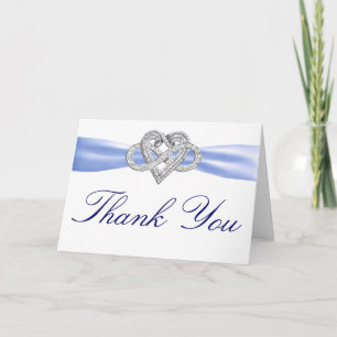 Blue Infinity Heart Thank You Card