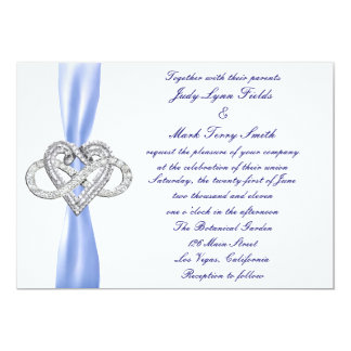 Blue Infinity Heart Wedding Invitation