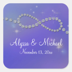 Infinity Symbol Custom Wedding Invitation Square Sticker