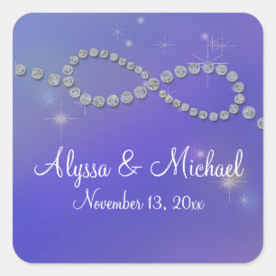 Blue Infinity Symbol Sign Infinite Love Twinkling Square Sticker