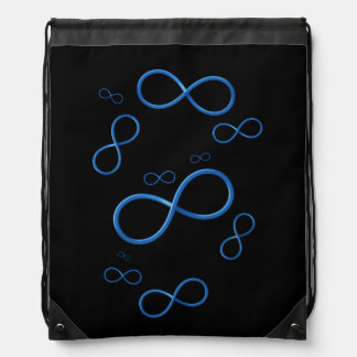 Blue Infinity Symbols Drawstring Bag