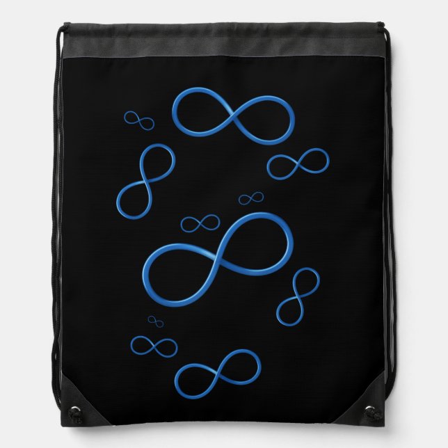 Blue Infinity Symbols Drawstring Bag (Front)