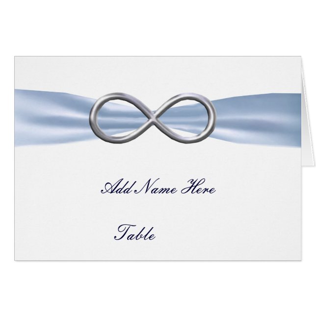Blue Infinity Wedding Table Place Card (Front Horizontal)
