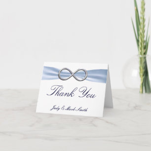 Blue Infinity Wedding Thank You Card
