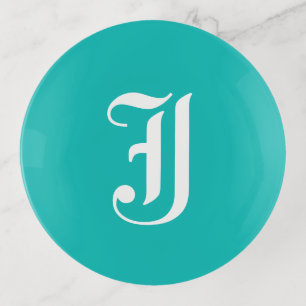 Blue Initial Classy Trinket Tray