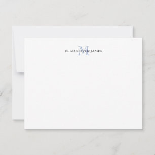 Blue Initial Monogrammed Couple Personalized Note Card