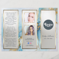 blue ink marble brochure