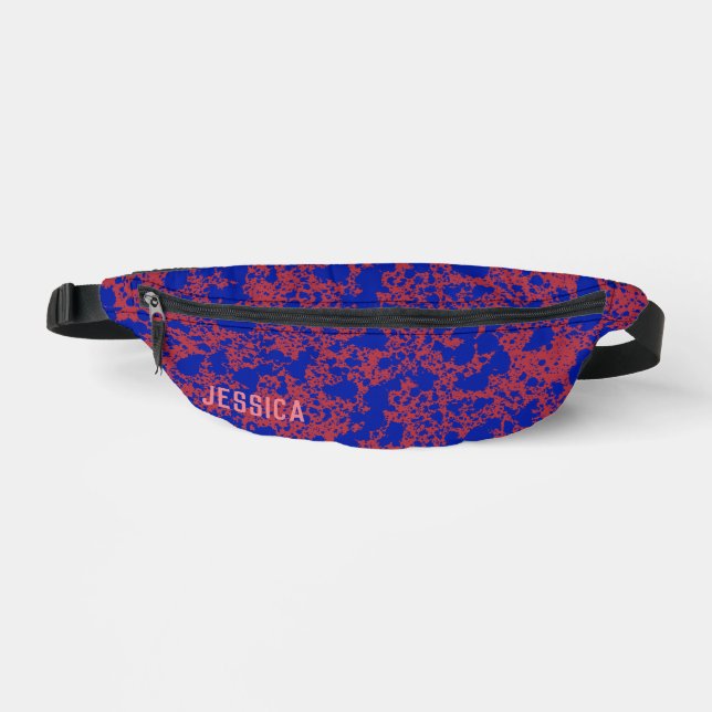 Blue Ink on Red Simple Modern Fanny Pack (Front)