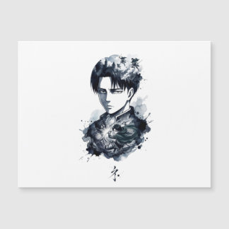 Blue Ink Soldier Portrait Magnetic Card