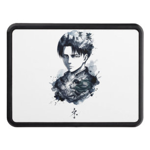 Blue Ink Soldier Portrait Trailer Hitch Cover
