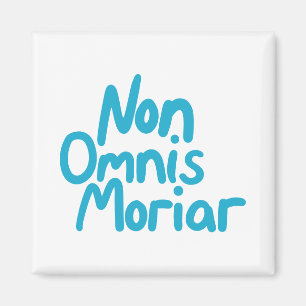 Blue inked Hand-lettered Ancient Latin Quote Magnet