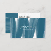 Blue inky paint stripe business card (Front/Back)