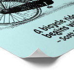 Blue Inspirational Humorous Biking Quotes Poster