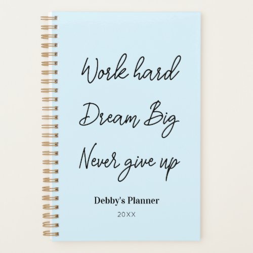 Blue Inspirational Success Business Quote Planner