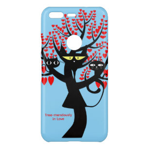 Blue iPhone Case – Black Cats in Valentine’s Tree