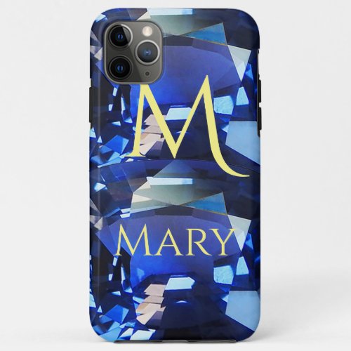 Blue iPhone case faceted Gemstone Sapphire