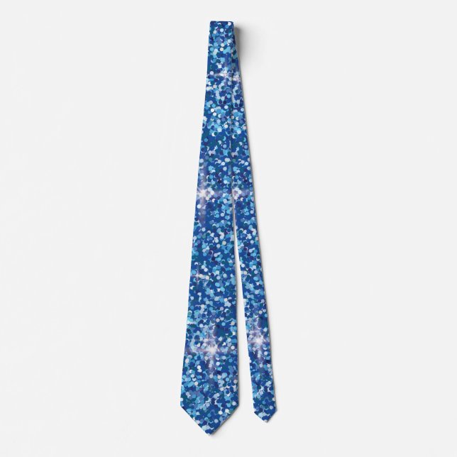 Blue iridescent glitter tie (Front)