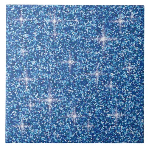 Blue iridescent glitter tile