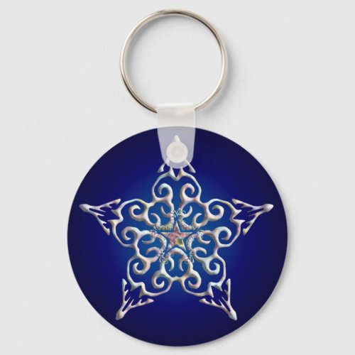 Blue Iridescent Star Keychain