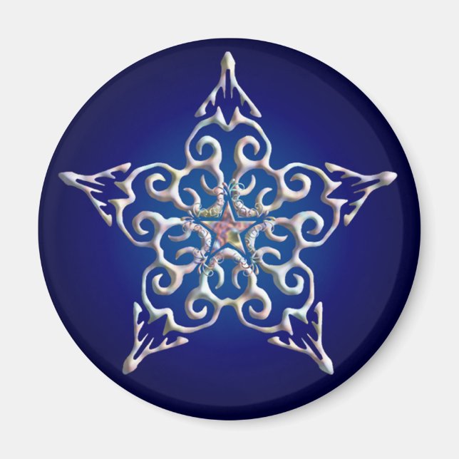 Blue Iridescent Star Magnet (Front)