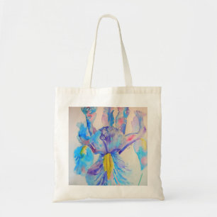 Blue Iris Art floral Watercolor Design Tote Bag