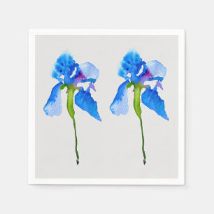 Blue iris blossom art homeware napkins