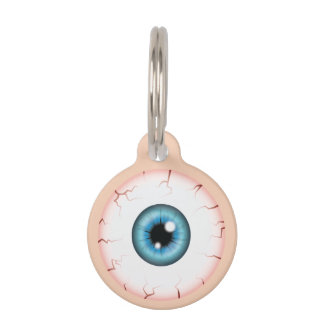 Blue Iris Eyeball Bloodshot Eye Halloween Eyeball Pet ID Tag