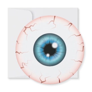 Blue Iris Eyeball Bloodshot Eye Halloween Party Invitation