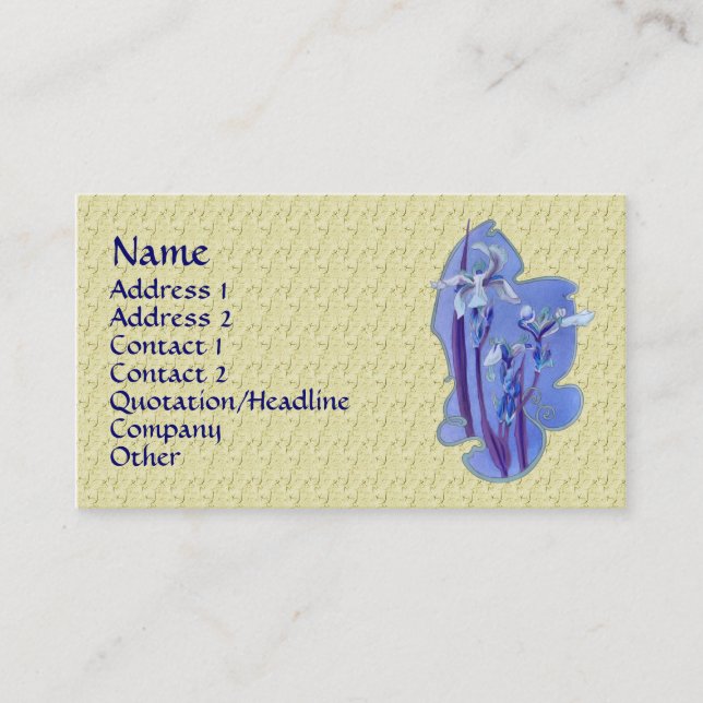 Blue Iris Floral Design Business Card (Front)