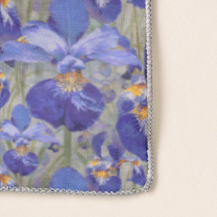 Blue Iris Floral Pattern Scarf