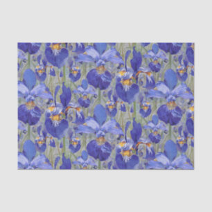 Blue Iris Floral Pattern Tissue Paper