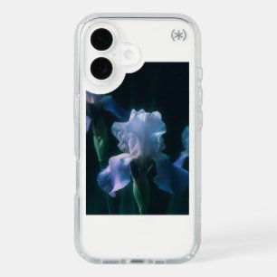 Blue Iris Floral Wall Art Poster iPhone 16 Case