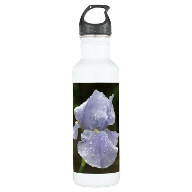 Blue Iris Floral Water Bottle (Front)
