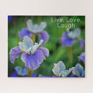 Blue Iris Flower Botanical Photograph Puzzle