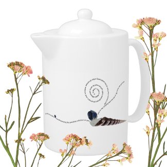 Blue iris flower coastal dinnerware gift floral teapot