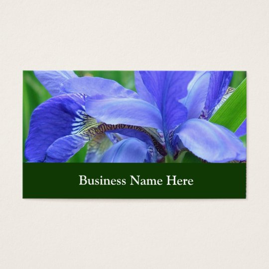 Blue iris flowers business card