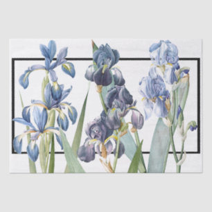 Blue Iris Flowers Redoute Floral Tissue Paper
