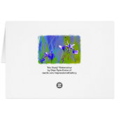 Blue Iris Garden Flowers Florists Designer Art Cards (Back Horizontal)