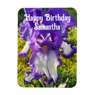Blue Iris Irises Flower flowers Floral Birthday Magnet