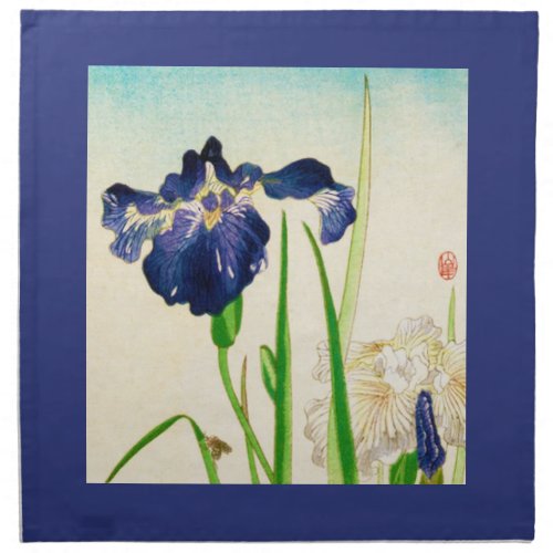 Blue Iris _ Japanese watercolor print Napkin